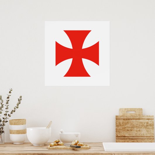 Malta Tempel Ritter rotes Kreuzreligiössel Poster (Küche)