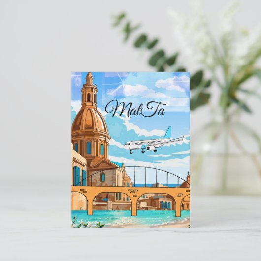 Malta Travel Postcard, Valletta Travel Postcard, M Postkarte (Stehend Vorderseite)