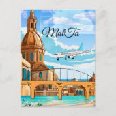 Malta Travel Postcard, Valletta Travel Postcard, M Postkarte (Vorderseite)