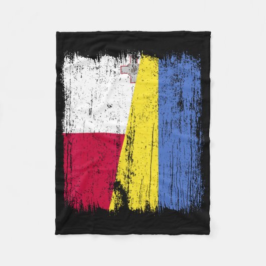 Malta Ukraine Halbflagge Maltesisches Ukrainisches Fleecedecke (Vorderseite)