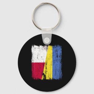 Malta Ukraine Halbflagge Maltesisches Ukrainisches Schlüsselanhänger