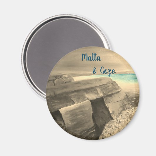 Malta und Gozo Souvenir Magnet (Vorderseite/Rückseite)