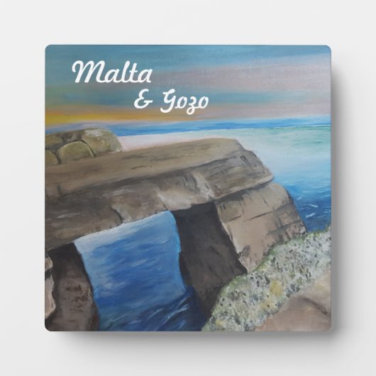 Malta und Gozo Souvenir Tabletop Plaque mit Easel Fotoplatte (Vorderseite)