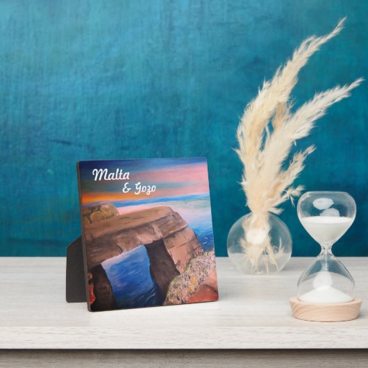 Malta und Gozo Souvenir Tabletop Plaque mit Easel Fotoplatte (InSitu)