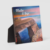 Malta und Gozo Souvenir Tabletop Plaque mit Easel Fotoplatte (Vorderseite)