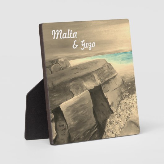 Malta und Gozo Souvenir Tabletop Plaque mit Easel Fotoplatte (Vorderseite)