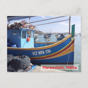 Malta Vacation Marsaxlokk Boats Postkarte