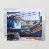 Malta Vacation Marsaxlokk Boats Postkarte (Vorne/Hinten)