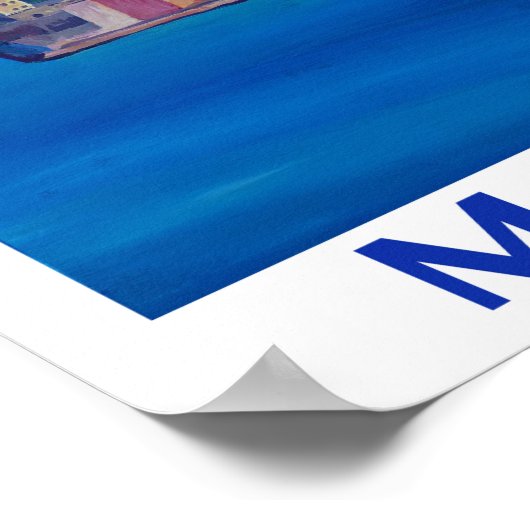 Malta Valetta Retro Poster (Ecke)