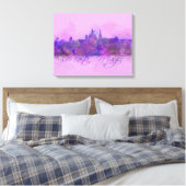 Malta Valletta Violet Coastline Wasserfarbe Leinwanddruck (Insitu (Schlafzimmer))