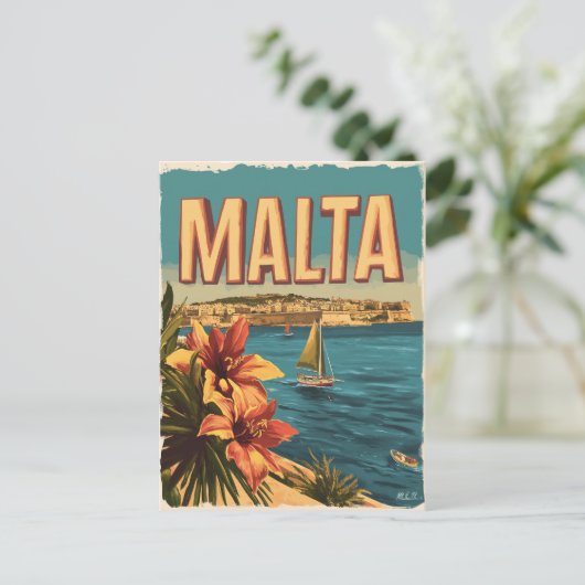 Malta Vintag Postkarte (Stehend Vorderseite)