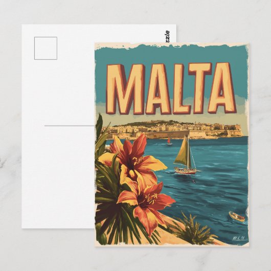 Malta Vintag Postkarte (Vorne/Hinten)