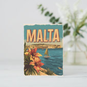 Malta Vintage Postkarte (Stehend Vorderseite)