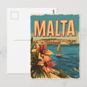 Malta Vintage Postkarte (Vorne/Hinten)