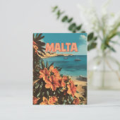 Malta Vintage Postkarte (Stehend Vorderseite)