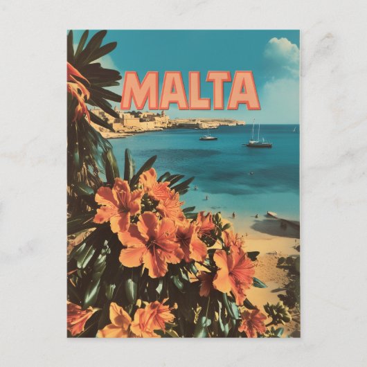 Malta Vintage Postkarte (Vorderseite)