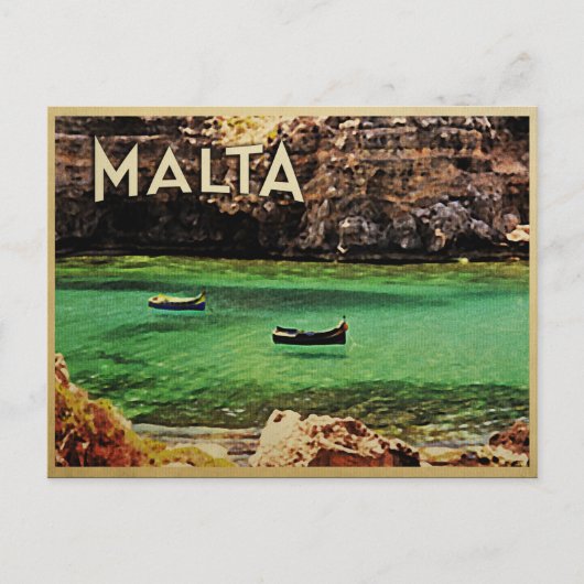 Malta Vintage Postkarte (Vorderseite)