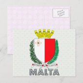 Malta-Wappen Postkarte (Vorne/Hinten)