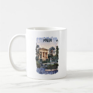 Malta Watercolor Mediterranean Vintage Travel Kaffeetasse