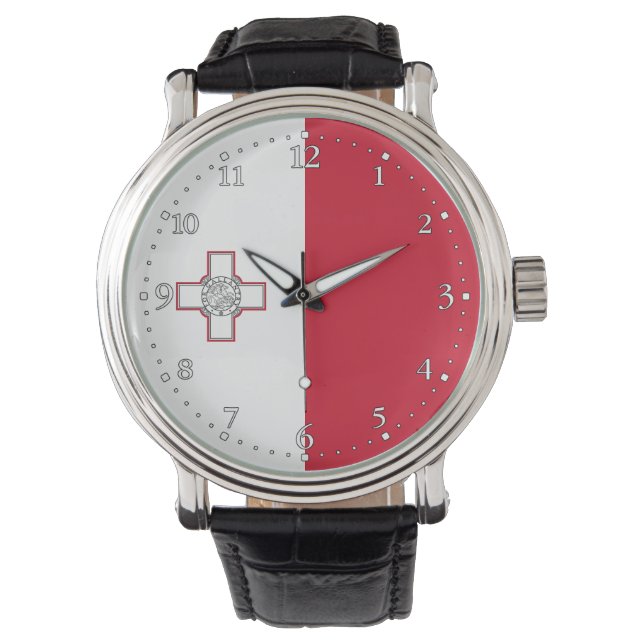 Maltaflagge Armbanduhr (Vorderseite)