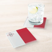 Maltaflagge Glasuntersetzer (Schrägansicht)