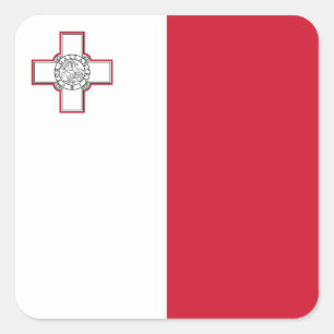 Maltaflagge Quadratischer Aufkleber