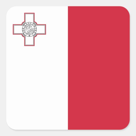 Maltaflagge Quadratischer Aufkleber (Vorderseite)