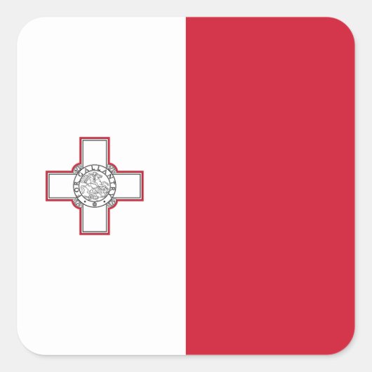 Maltaflagge Quadratischer Aufkleber (Vorderseite)