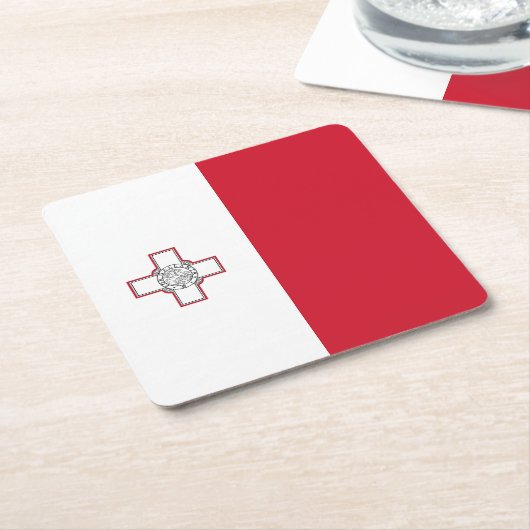 Maltaflagge Rechteckiger Pappuntersetzer (angewinkelt)