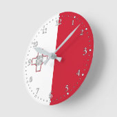 Maltaflagge Runde Wanduhr (Winkel)