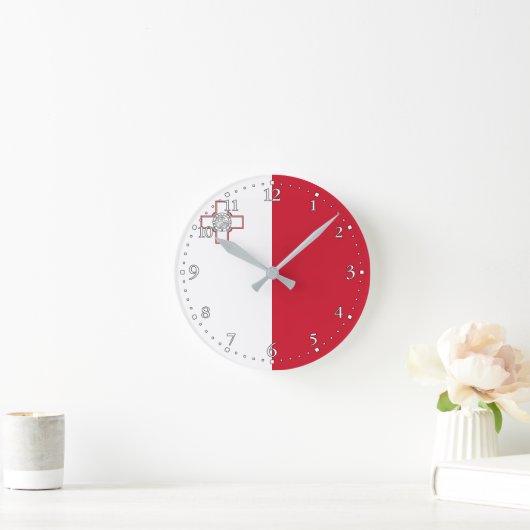 Maltaflagge Runde Wanduhr (Zuhause)