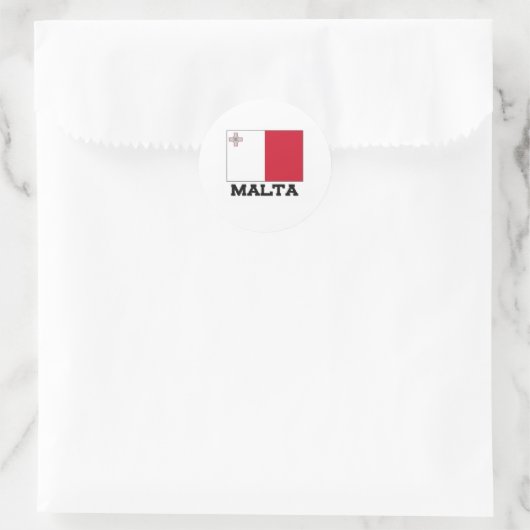 Maltaflagge Runder Aufkleber (Tasche)
