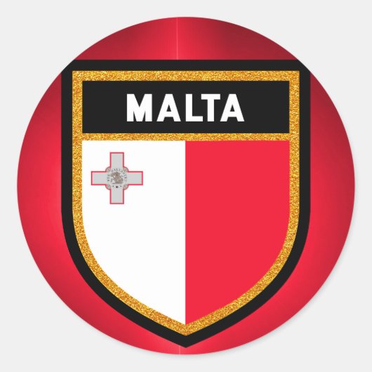 Maltaflagge Runder Aufkleber (Vorderseite)