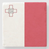 Maltaflagge Steinuntersetzer (Vorderseite)