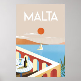 Maltas altes Reiseplakat Poster