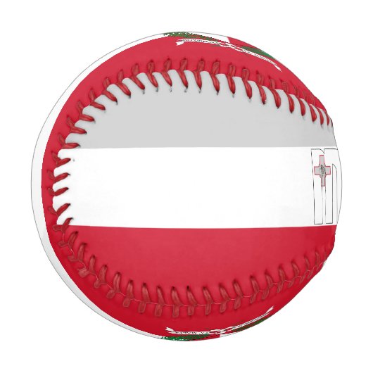 Maltas Flagge und Wappen Patriotisch Baseball (Vorderseite Links)