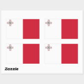 Maltas/Malteser Flagge Rechteckiger Aufkleber (Blatt)