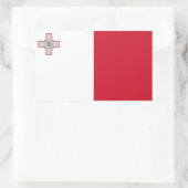 Maltas/Malteser Flagge Rechteckiger Aufkleber (Tasche)