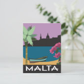 Maltas Vintage Reiseanschauung Postkarte (Stehend Vorderseite)