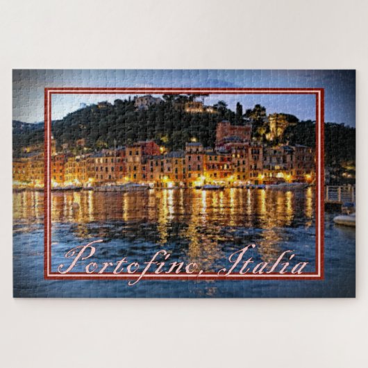 Malte Aussicht auf Portofino, Italien bei Nacht -  Puzzle (Horizontal)