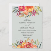 Malte Blume Moderne ELEGANT Rustikal Grau Vertikal Einladung (Vorderseite)