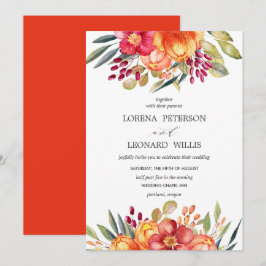 Malte Blume Moderne ELEGANT Rustikal Orange Einladung