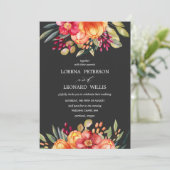 Malte Blume Moderne ELEGANT Rustikal Orange grau Einladung (Stehend Vorderseite)