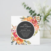 Malte Blume Moderne ELEGANT Rustikal, rund grau Einladung (Stehend Vorderseite)