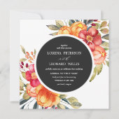 Malte Blume Moderne ELEGANT Rustikal, rund grau Einladung (Vorderseite)