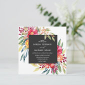 Malte Blume Moderne ELEGANT Rustikal viereckig gra Einladung (Stehend Vorderseite)