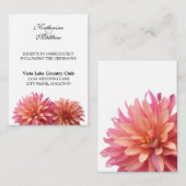 Malte Dahlia-Blume in rosa Empfang-Karten Begleitkarte (Vorne/Hinten)