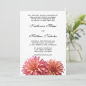 Malte Dahlia-Blume in Rosa und Korallen Einladung (Stehend Vorderseite)