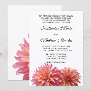 Malte Dahlia-Blume in Rosa und Korallen Einladung
