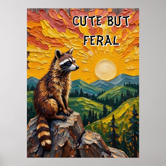 Malte Dämmerung: Raccoon auf Rocky Perch Poster (Vorne)